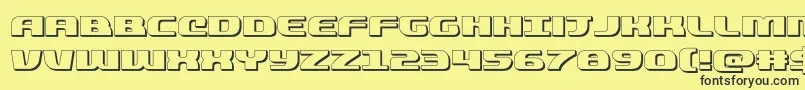 quickening3d Font – Black Fonts on Yellow Background
