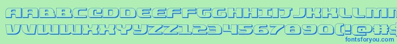 quickening3d Font – Blue Fonts on Green Background