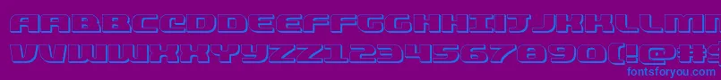 quickening3d Font – Blue Fonts on Purple Background