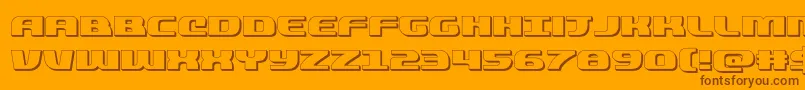 Czcionka quickening3d – brązowe czcionki na pomarańczowym tle
