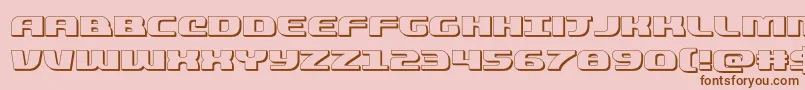 quickening3d Font – Brown Fonts on Pink Background
