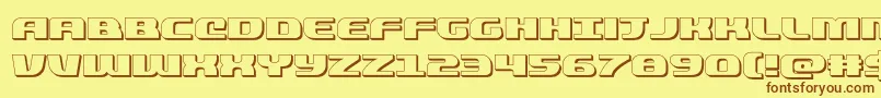 quickening3d Font – Brown Fonts on Yellow Background
