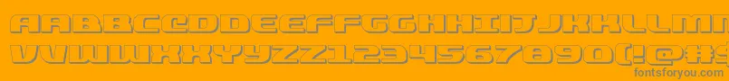 quickening3d-Schriftart – Graue Schriften auf orangefarbenem Hintergrund