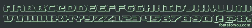 quickening3d Font – Green Fonts on Black Background