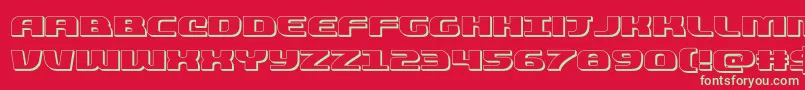 quickening3d Font – Green Fonts on Red Background