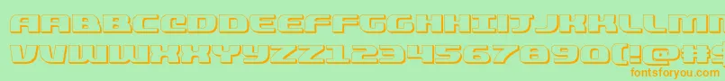 quickening3d Font – Orange Fonts on Green Background
