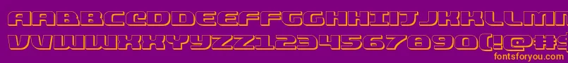 quickening3d Font – Orange Fonts on Purple Background