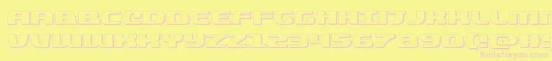 quickening3d Font – Pink Fonts on Yellow Background