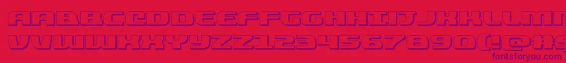 フォントquickening3d – 赤い背景に紫のフォント