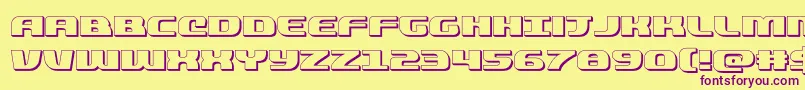 quickening3d Font – Purple Fonts on Yellow Background