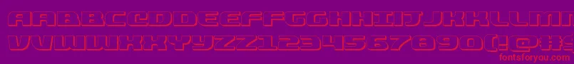 quickening3d Font – Red Fonts on Purple Background