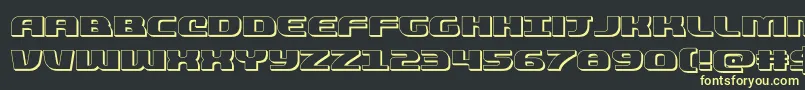 quickening3d Font – Yellow Fonts on Black Background