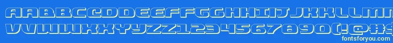 quickening3d Font – Yellow Fonts on Blue Background