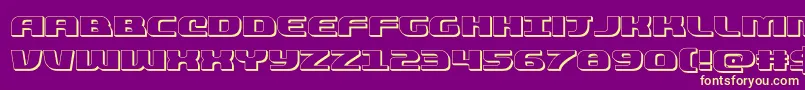 quickening3d Font – Yellow Fonts on Purple Background