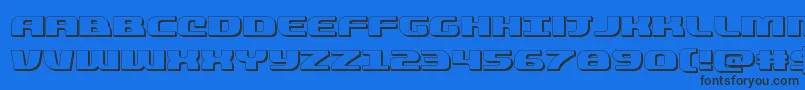 quickening3d Font – Black Fonts on Blue Background