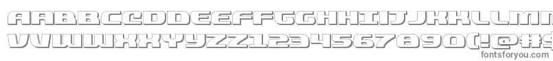 quickening3d-fontti – harmaat kirjasimet valkoisella taustalla