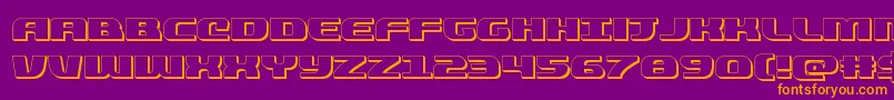 quickening3d Font – Orange Fonts on Purple Background