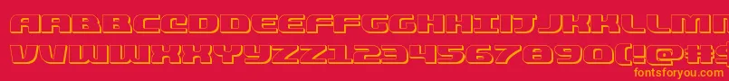 quickening3d Font – Orange Fonts on Red Background