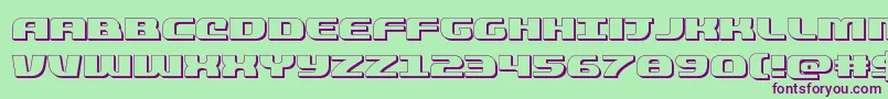 quickening3d Font – Purple Fonts on Green Background