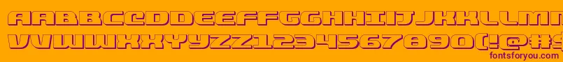 quickening3d-Schriftart – Violette Schriften auf orangefarbenem Hintergrund