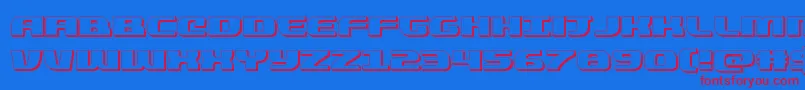 quickening3d Font – Red Fonts on Blue Background