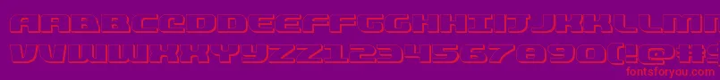 quickening3d Font – Red Fonts on Purple Background