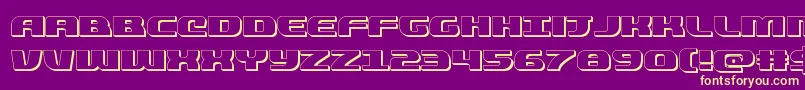 quickening3d Font – Yellow Fonts on Purple Background