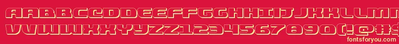 quickening3d Font – Yellow Fonts on Red Background