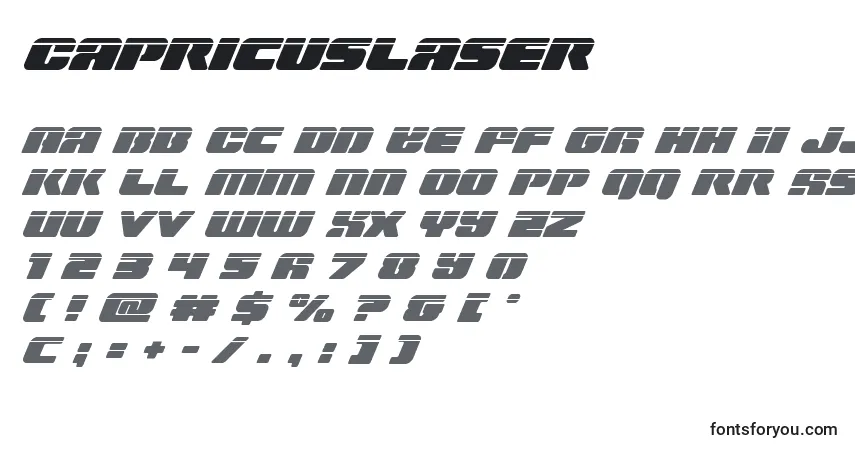 Capricuslaser Font – alphabet, numbers, special characters