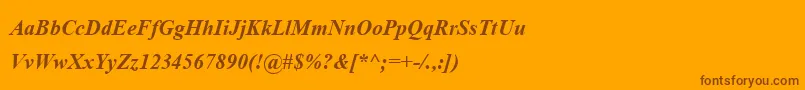 AngsanaupcРџРѕР»СѓР¶РёСЂРЅС‹Р№РљСѓСЂСЃРёРІ Font – Brown Fonts on Orange Background