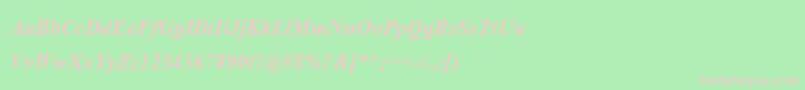 AngsanaupcРџРѕР»СѓР¶РёСЂРЅС‹Р№РљСѓСЂСЃРёРІ-Schriftart – Rosa Schriften auf grünem Hintergrund