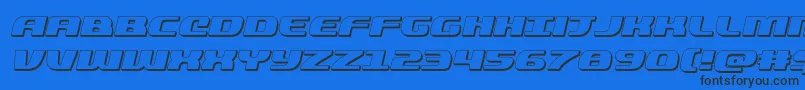 quickening3dital Font – Black Fonts on Blue Background