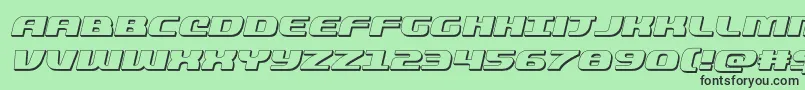 quickening3dital Font – Black Fonts on Green Background