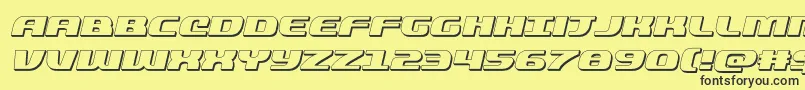 quickening3dital Font – Black Fonts on Yellow Background