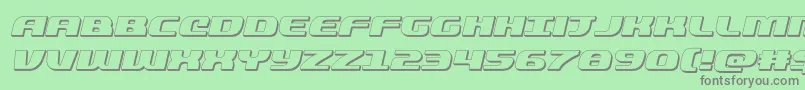 Fonte quickening3dital – fontes cinzas em um fundo verde