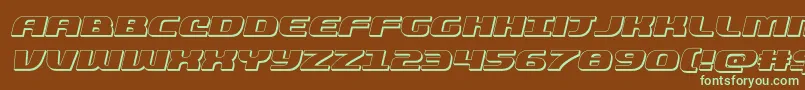 quickening3dital Font – Green Fonts on Brown Background