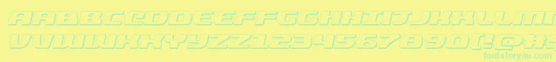 quickening3dital Font – Green Fonts on Yellow Background