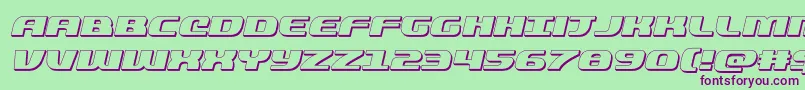 quickening3dital Font – Purple Fonts on Green Background