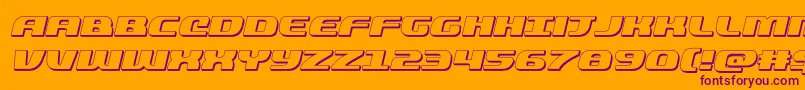 quickening3dital Font – Purple Fonts on Orange Background