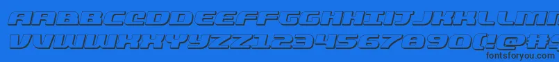 quickening3dital-fontti – mustat fontit sinisellä taustalla