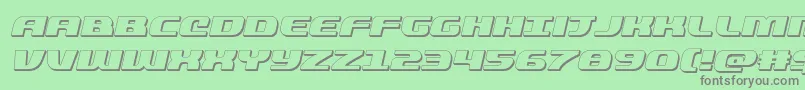 quickening3dital Font – Gray Fonts on Green Background