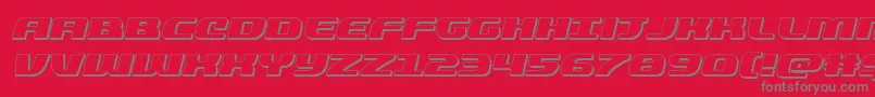 quickening3dital Font – Gray Fonts on Red Background