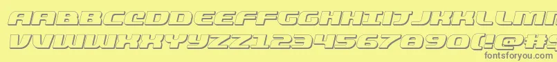 quickening3dital Font – Gray Fonts on Yellow Background