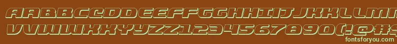 quickening3dital Font – Green Fonts on Brown Background