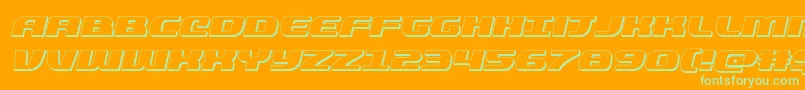 quickening3dital Font – Green Fonts on Orange Background