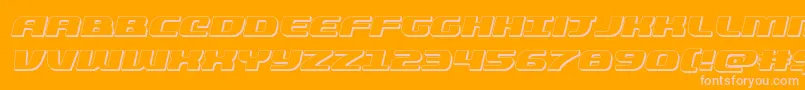quickening3dital-Schriftart – Rosa Schriften auf orangefarbenem Hintergrund