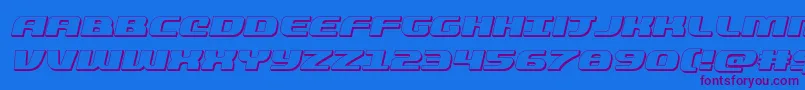 quickening3dital Font – Purple Fonts on Blue Background