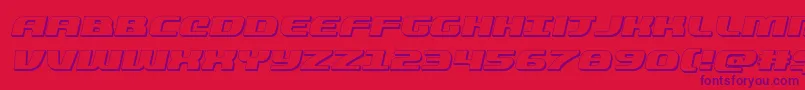 quickening3dital Font – Purple Fonts on Red Background