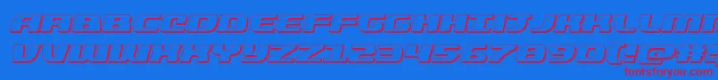 quickening3dital Font – Red Fonts on Blue Background