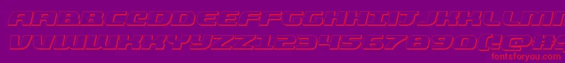 quickening3dital Font – Red Fonts on Purple Background